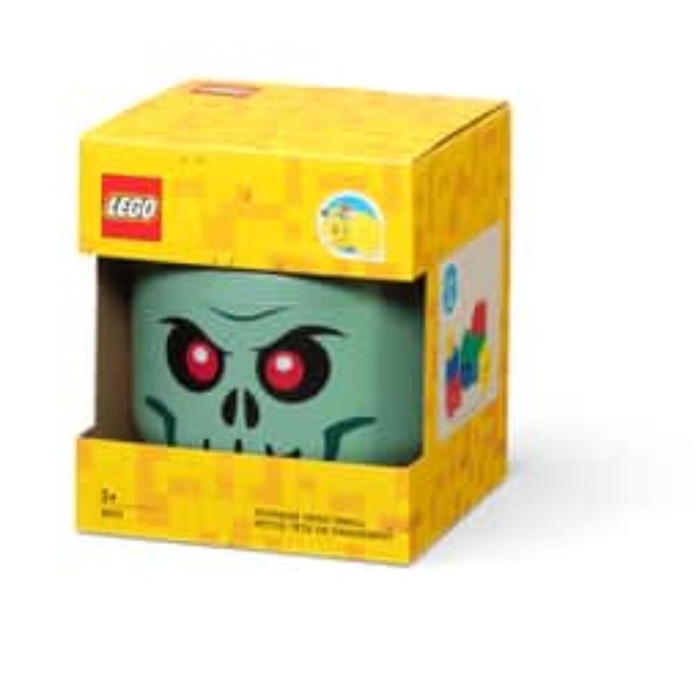 LEGO Small Skeleton Storage Head – Green, New in Box